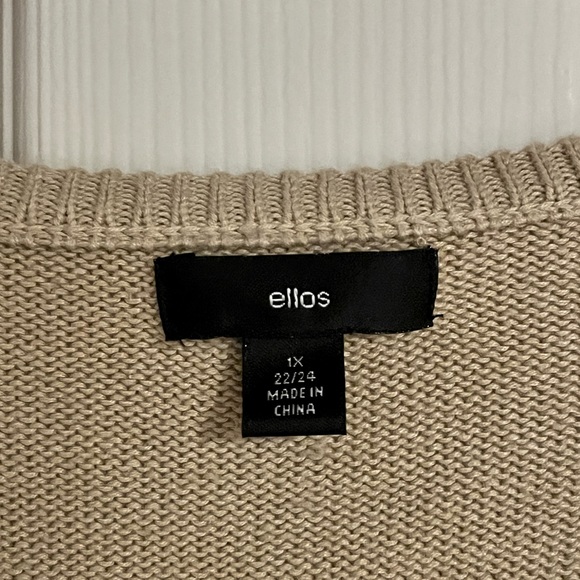 Ellos Pullover Pocket Sweater Tunic, Tan Size 1X 22β24 - Picture 2 of 7